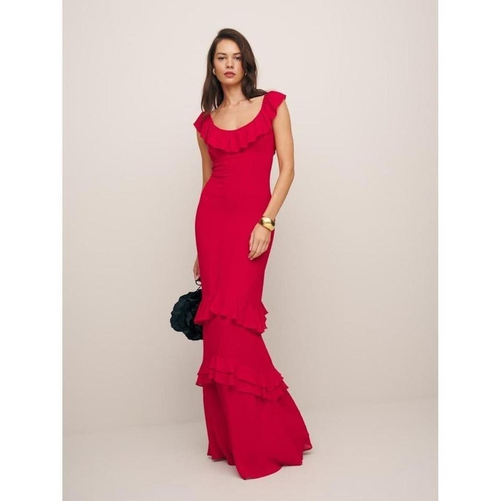 Reformation Tripoli Dress - Cherry Red 6